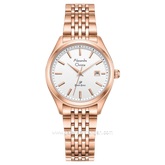 Alexandre Christie AC 1040 LD Rosegold Dial White Stainless Steel Strap