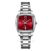 Alexandre Christie AC 2454 LD Silver Dial Red Stainless Steel