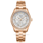 Alexandre Christie AC 2645 BF Multifunction Rosegold White Stainless Steel Strap