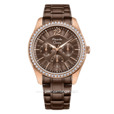 Alexandre Christie AC 2645 BF Multifunction Brown Rosegold Stainless Steel Strap