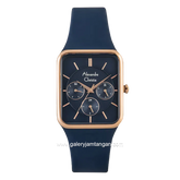 Alexandre Christie AC 2744 BF Blue Rosegold Rubber Strap