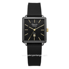 Alexandre Christie AC 2810 LH Black List Gold Rubber Strap