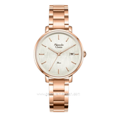 Alexandre Christie AC 2870 LD BRGSL-1 Rosegold Dial Silver Stainless Steel