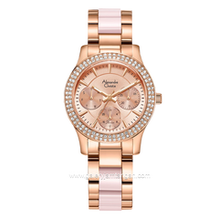 Alexandre Christie AC 2932 BF Pink Rosegold Dual Tone Stainless Steel With Acetate Strap