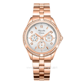 Alexandre Christie AC 2947 BFBRGSL2 Rosegold Dial White Multifunction Stainless Steel