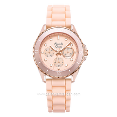 Alexandre Christie AC 2A01 BF Peach Rosegold Rubber Strap