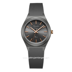 Alexandre Christie AC 2A07 LH Black Rubber Strap