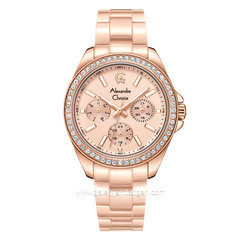 Alexandre Christie Passion AC 2A74 BF Pink Rosegold Multifunction Stainless Steel With Ceramic Strap