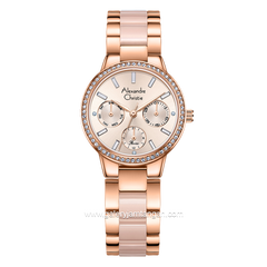 Alexandre Christie Passion AC 2A94 BF Rosegold Combinasi Pink Dual Tone Stainless Steel Acetate Strap