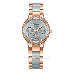 Alexandre Christie Passion AC 2A94 BF Rosegold Combinasi Gray Dual Tone Stainless Steel Acetate Strap