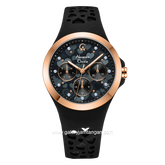 Alexandre Christie AC 2B04 BF Black Dial Black Pattern Multifunction Rubber Strap
