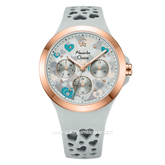 Alexandre Christie AC 2B04 BF Grey Dial Grey Pattern Multifunction Rubber Strap