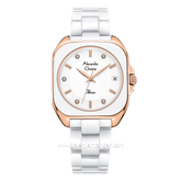 Alexandre Christie AC 2B31 LD White Rosegold Ceramic Strap