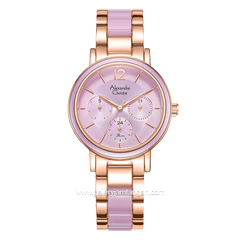 Alexandre Christie Passion AC 2B45 BF Purple Rosegold Multifunction Stainless Steel with Acetate Strap