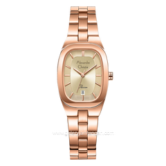 Alexandre Christie Passion AC 2B53 LD Rosegold Dial Gold Stainless Steel Strap