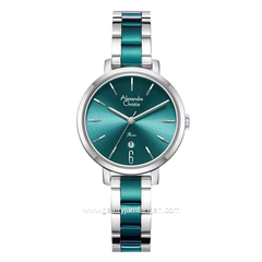 Alexandre Christie AC 2B61 LD Silver Green Stainless Steel