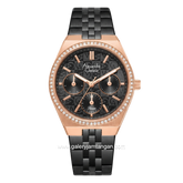 Alexandre Christie Passion AC 2C19 BFBBRBA Multifunction Black Rosegold Stainless Steel Strap