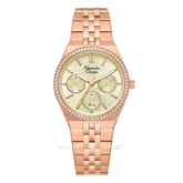 Alexandre Christie Passion AC 2C19 BFBRGBG Multifunction Rosegold Dial Green Stainless Steel Strap