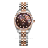 Alexandre Christie AC 5012 LD Combination Rosegold Dial Brown Stainless Steel