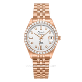 Alexandre Christie AC 5013 LDBRGSLDR Rosegold Dial White Stainless Steel Strap