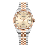 Alexandre Christie AC 5013 LD Silver Combinasi Dial Rosegold Sapphire Crystal Glass