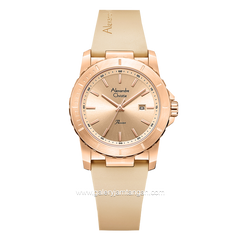 Alexandre Christie AC 6141 LD Peach Rosegold Rubber Strap