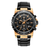 Alexandre Christie AC 6141 MC Black Rosegold Chronograph Stainless Steel Strap