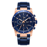 Alexandre Christie AC 6141 MC Navy Rosegold Chronograph Stainless Steel Strap
