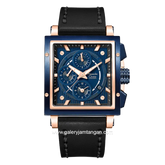 Alexandre Christie AC 6182 GC Chronograph Black Dial Blue Leather Strap