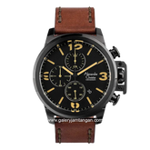 Alexandre Christie AC 6280 GC Brown Black Leather Strap