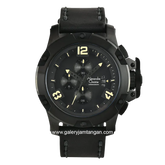 Alexandre Christie AC 6295 MC Black Hour Marker Yellow Leather Strap