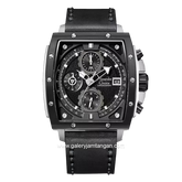 Alexandre Christie AC 6376 MC Chronograph Black Silver Leather Strap