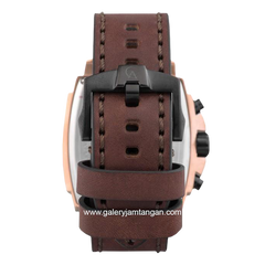 Alexandre Christie AC 6376 MC Chronograph Brown Rosegold Ring Black Leather Strap