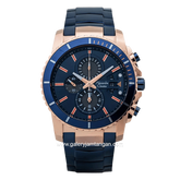 Alexandre Christie AC 6455 MC Blue Rosegold Stainless Steel Strap