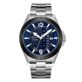 Alexandre Christie AC 6535 MEBTBBU Silver Ring Black Dial Blue Stainless Steel
