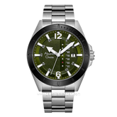 Alexandre Christie AC 6535 MEBTBGN Silver Ring Black Dial Green Stainless Steel