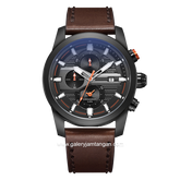 Alexandre Christie Chronograph AC 6562 MC Brown Black Leather Strap