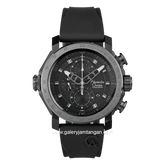 Alexandre Christie AC 6565 MCREPBA Full Black Chronograph Rubber Strap