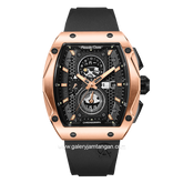 Alexandre Christie AC 6608 MC Black Rosegold Rubber Strap