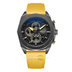Alexandre Christie AC 6611 MC Yellow Black Rubber Strap