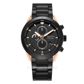 Alexandre Christie AC 6647 MCBBRBA Black Rosegold Stainless Steel