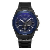 Alexandre Christie AC 6664 MC BGUBU Black Ring Blue Stainless Steel