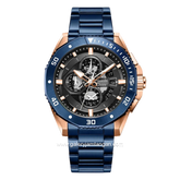 Alexandre Christie AC 6679 MCBURBA Blue Rosegold Stainless Steel