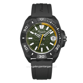 Alexandre Christie AC 6684 MD Black Dial Green Rubber Strap