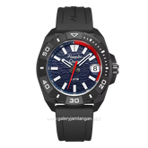 Alexandre Christie AC 6684 MD Black Dial Navy Rubber Strap