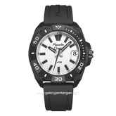 Alexandre Christie AC 6684 MD Black Dial White Rubber Strap