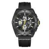 Alexandre Christie Chronograph AC 6693 MCREPBAYL Men Black Dial Black Rubber Strap