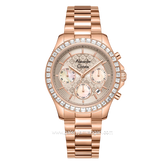 Alexandre Christie AC 6696 MCFRGLO Rosegold Dial Cream Stainless Steel Strap