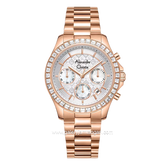 Alexandre Christie AC 6696 MCFRGSL Rosegold Dial White Stainless Steel Strap