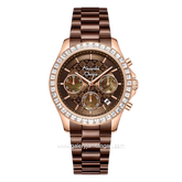 Alexandre Christie AC 6696 MCFROBO Brown Rosegold Stainless Steel Strap